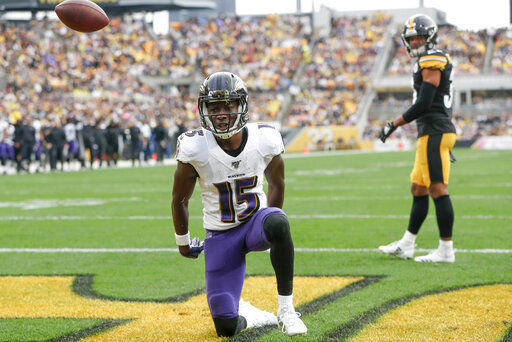 Baltimore Ravens wide receiver Marquise Brown (OU)